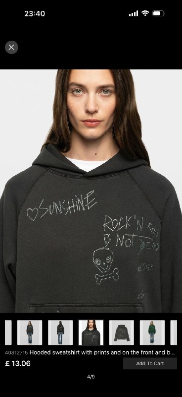 Sweat com capuz Zadig & Voltaire – Link da Hacoo